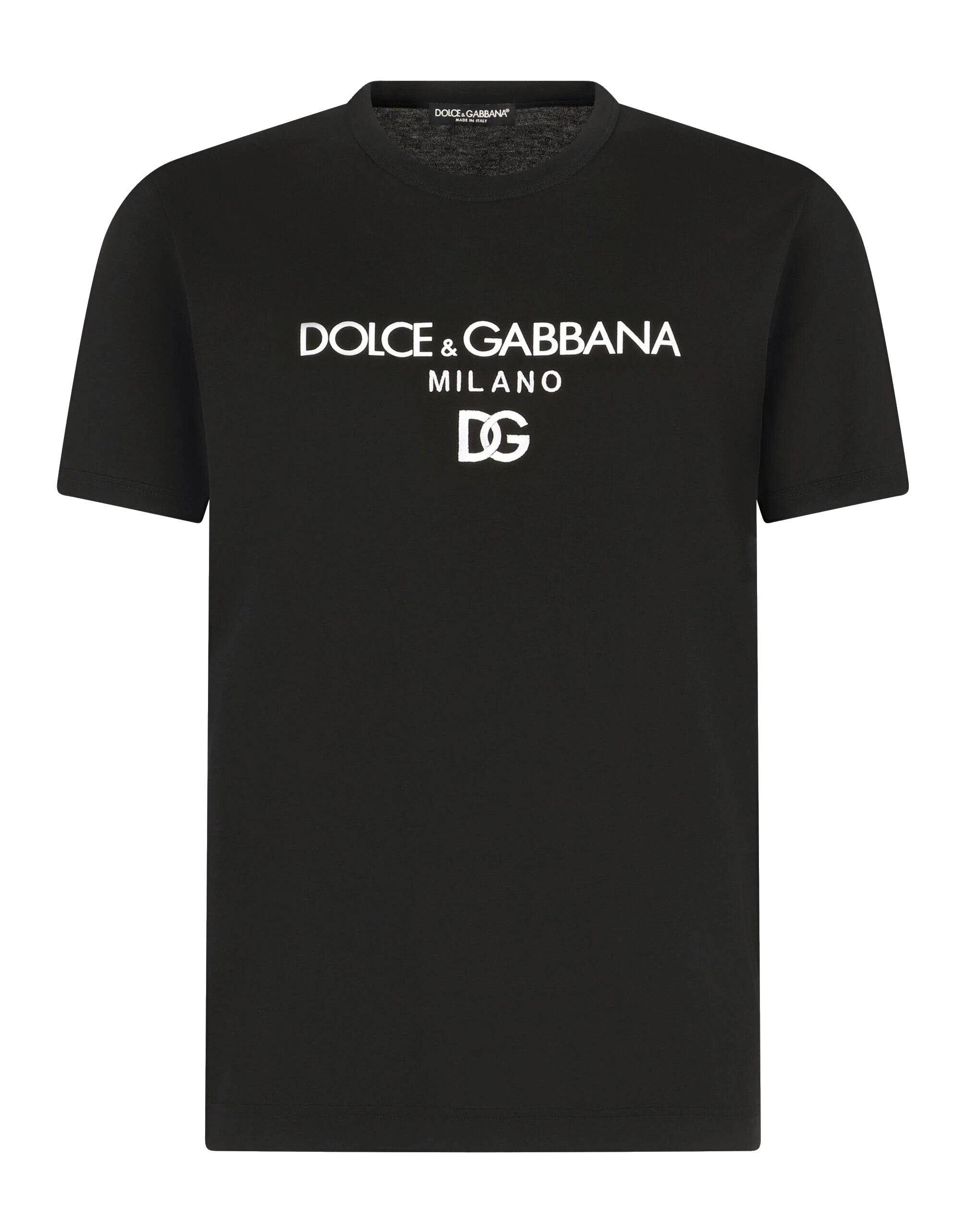 DOLCE & GABBANA camiseta de hombre negro logo estampado